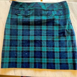 Talbots velvet tartan skirt